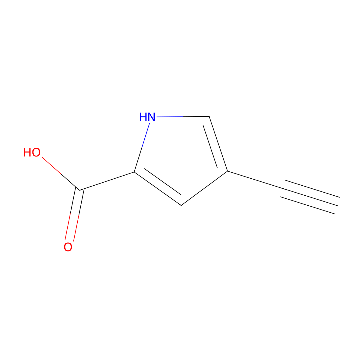 4-Ethynyl-1H-pyrrole-2-carboxylic acid molecular structure, CAS 69151-83-3