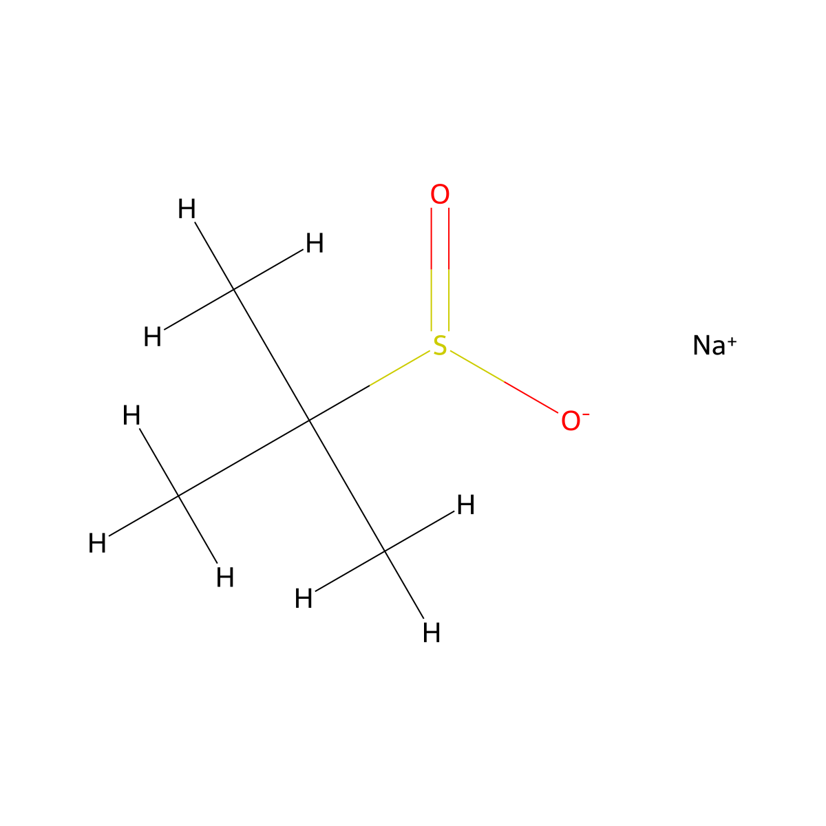 sodium 2-methylpropane-2-sulfinate molecular structure, CAS 69152-35-8