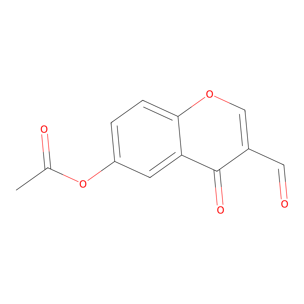 3-formyl-4-oxo-4H-chromen-6-yl acetate molecular structure, CAS 69155-77-7