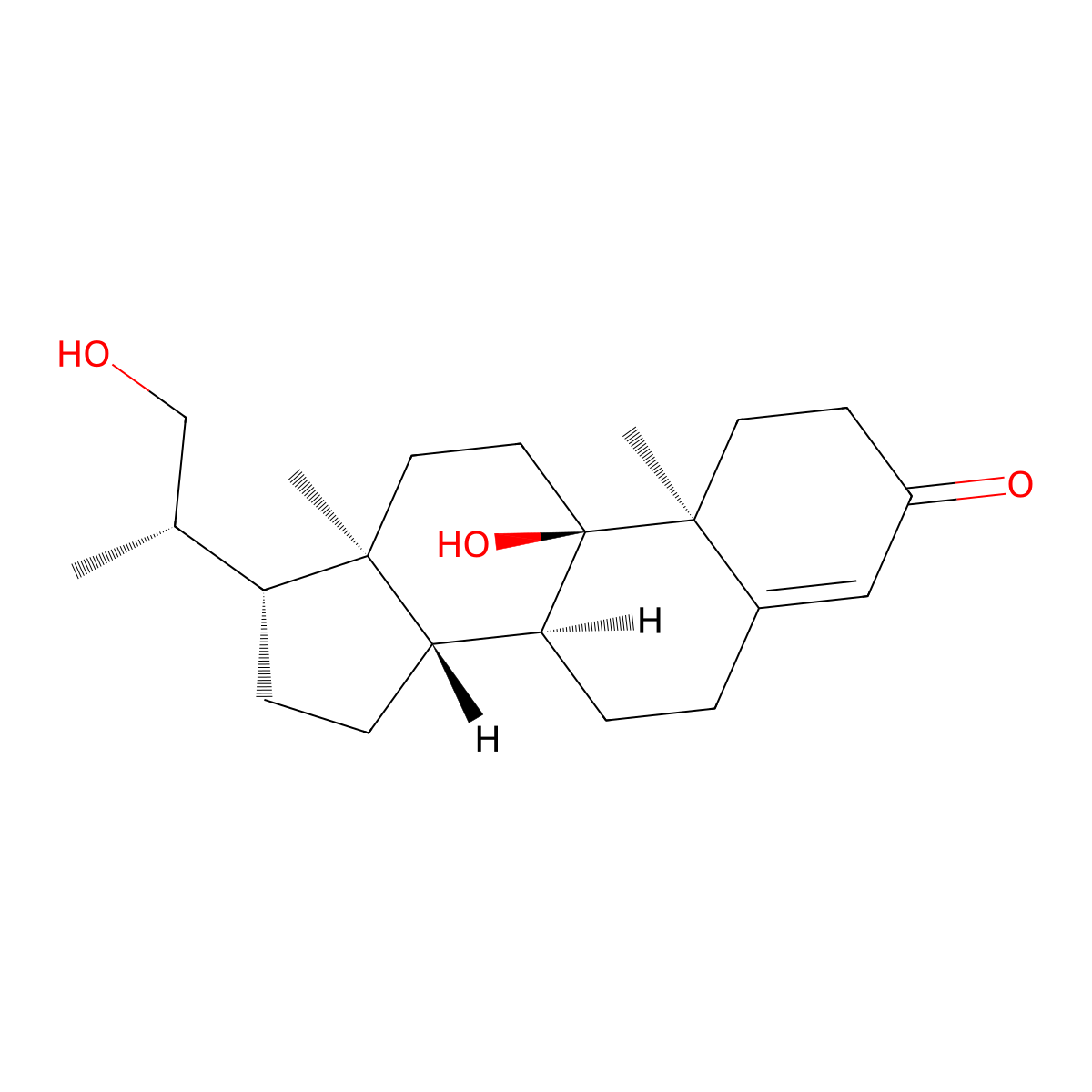 (8S,9R,10S,13R,14S,17R)-9-hydroxy-17-[(2S)-1-hydroxypropan-2-yl]-10,13-dimethyl-2,6,7,8,11,12,14,15,16,17-decahydro-1H-cyclopenta[a]phenanthren-3-one molecular structure, CAS 69155-84-6