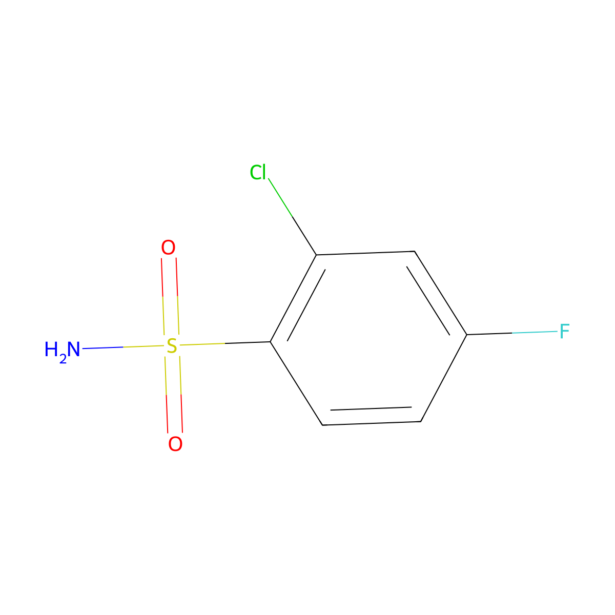 2-Chloro-4-fluorobenzenesulfonamide molecular structure, CAS 69156-30-5