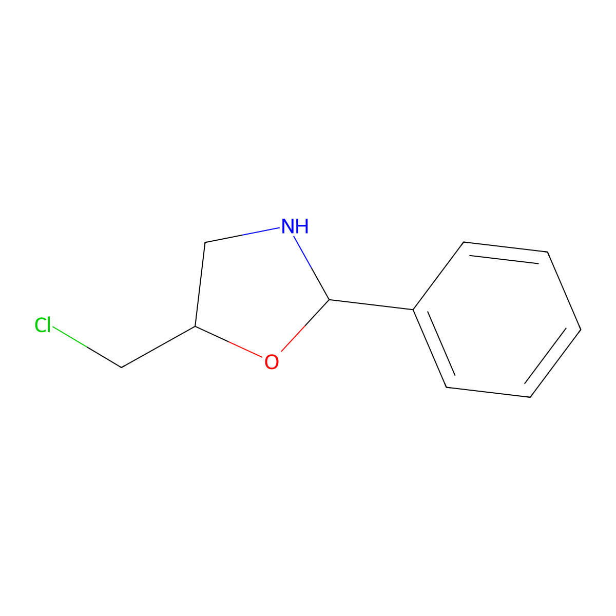 5-(Chloromethyl)-2-phenyl-1,3-oxazolidine molecular structure, CAS 69157-36-4