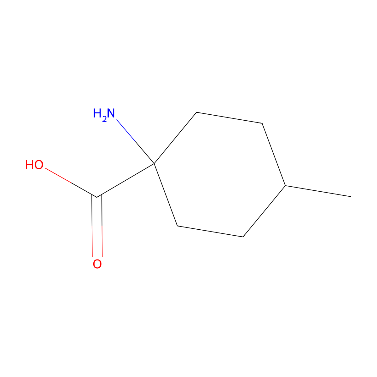 1-Amino-4-methylcyclohexane-1-carboxylic acid molecular structure, CAS 69164-35-8