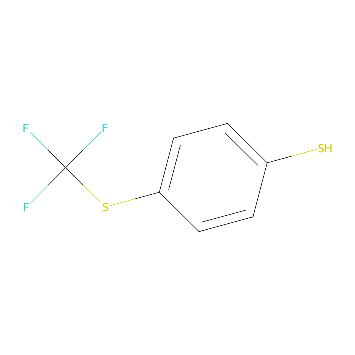 4-[(Trifluoromethyl)sulfanyl]benzene-1-thiol molecular structure, CAS 69165-35-1