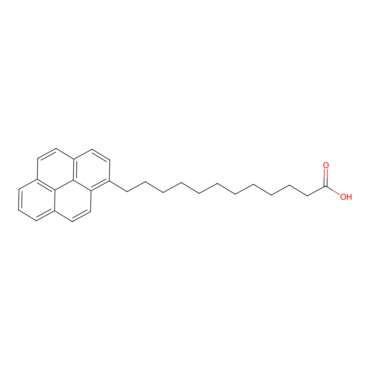 12-(1-Pyrene)dodecanoic acid molecular structure, CAS 69168-45-2