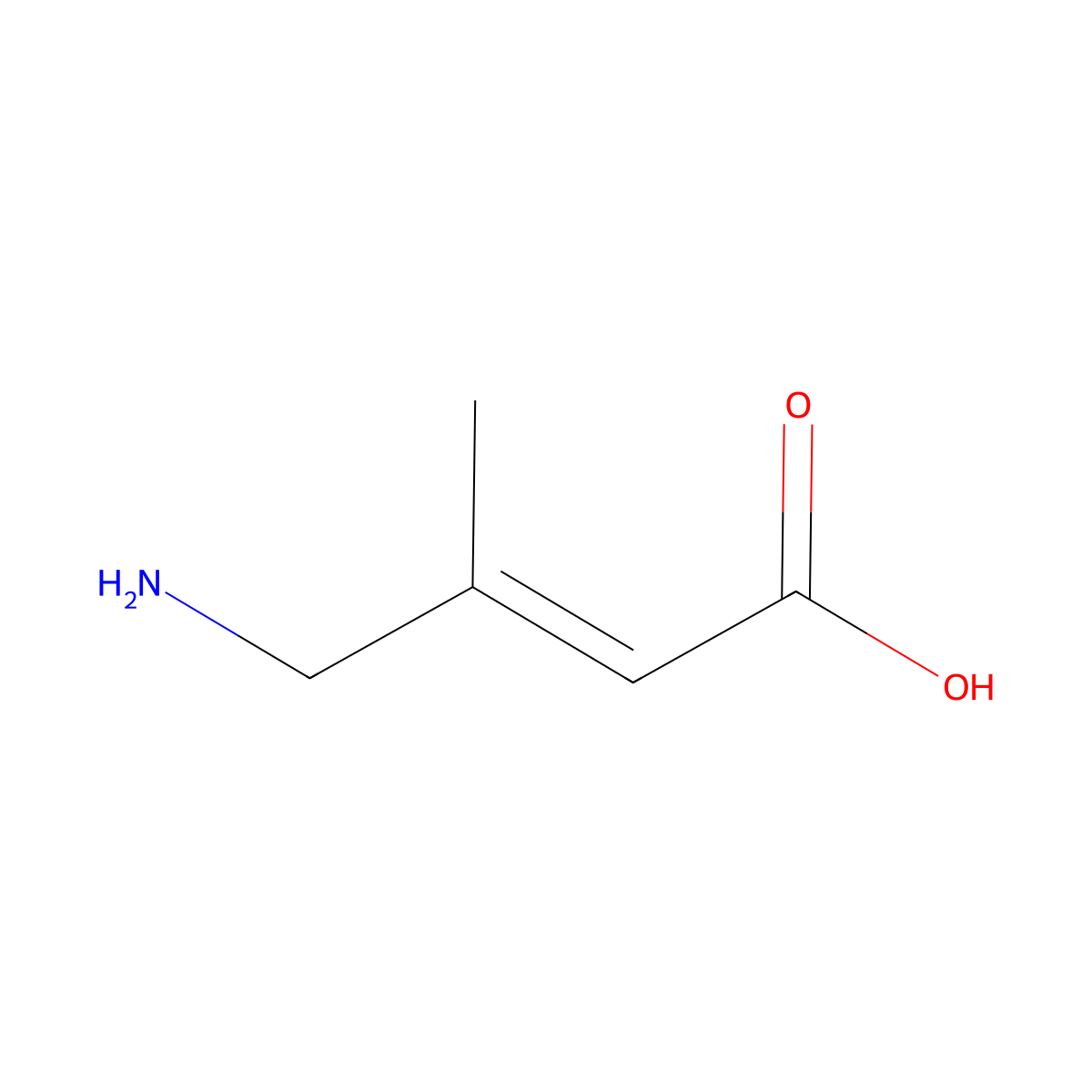 (2E)-4-amino-3-methylbut-2-enoic acid molecular structure, CAS 69169-57-9