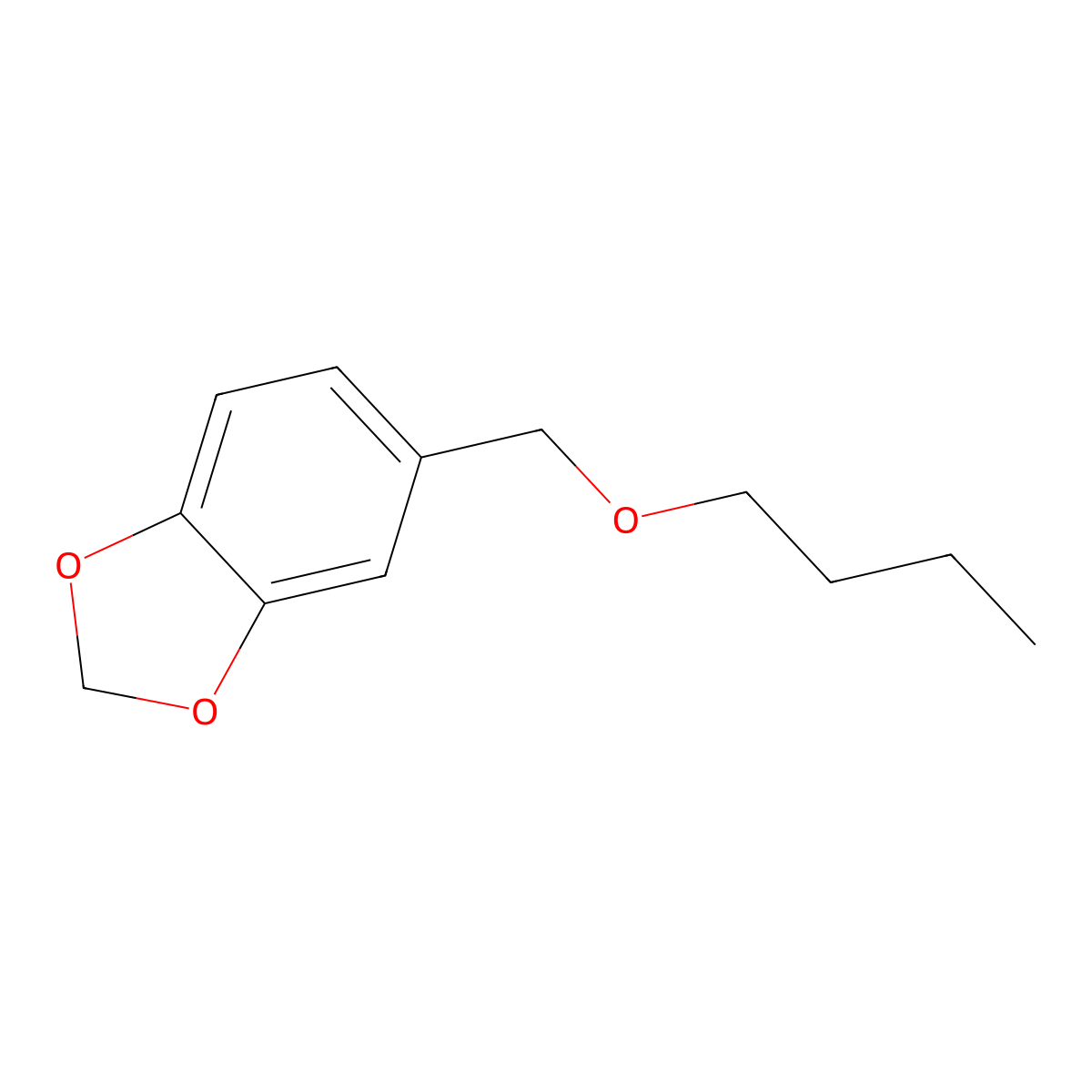 Piperonyl butyl ether molecular structure, CAS 69173-15-5