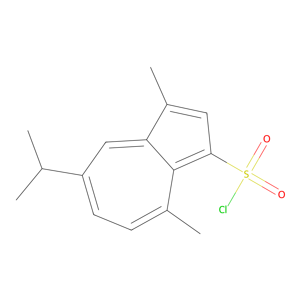 3,8-Dimethyl-5-(propan-2-yl)azulene-1-sulfonyl chloride molecular structure, CAS 69174-69-2