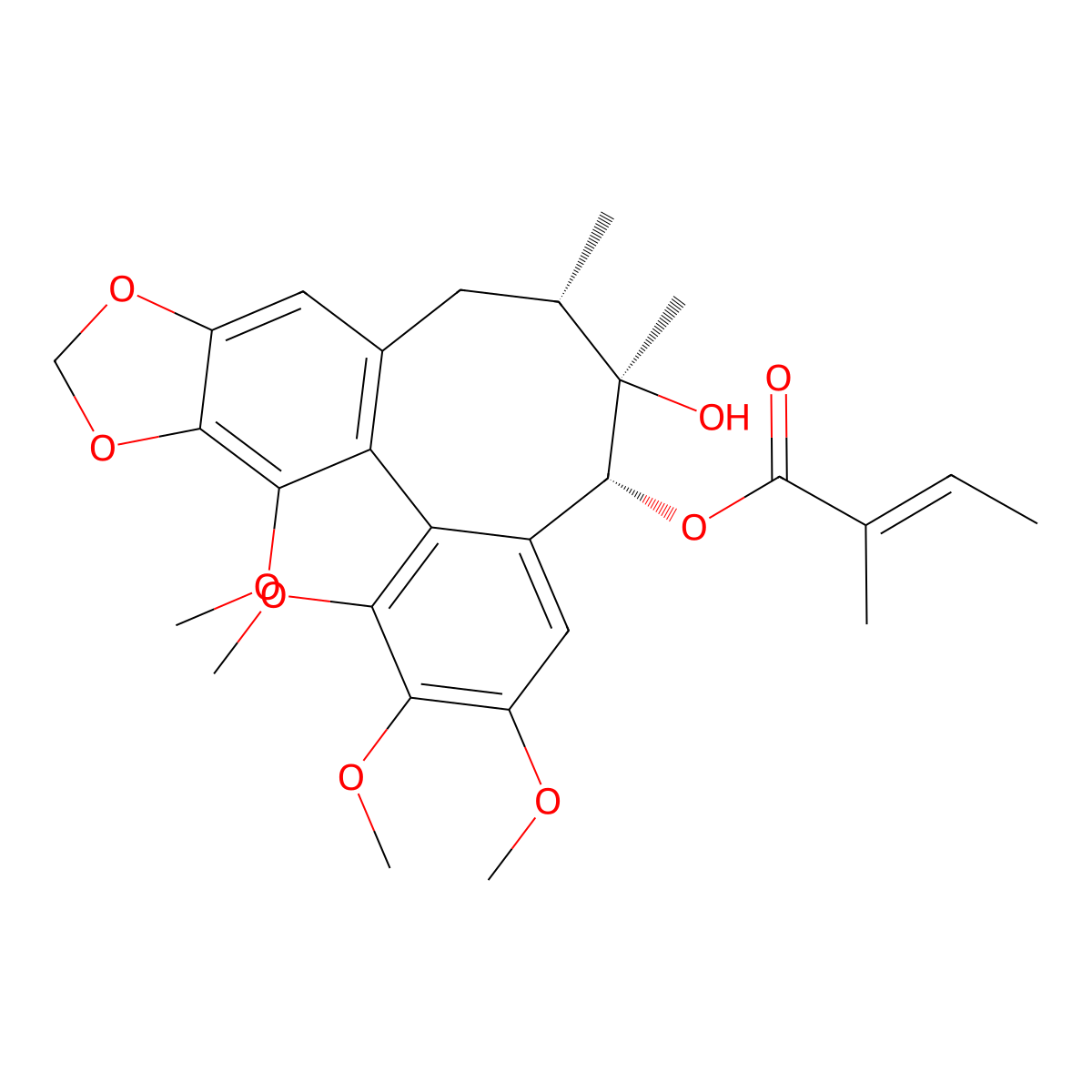 Tigloylgomisin P molecular structure, CAS 69176-51-8
