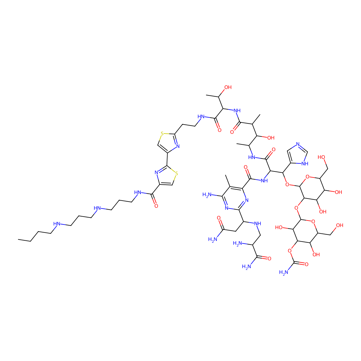 Bleomycin bapp molecular structure, CAS 69177-41-9