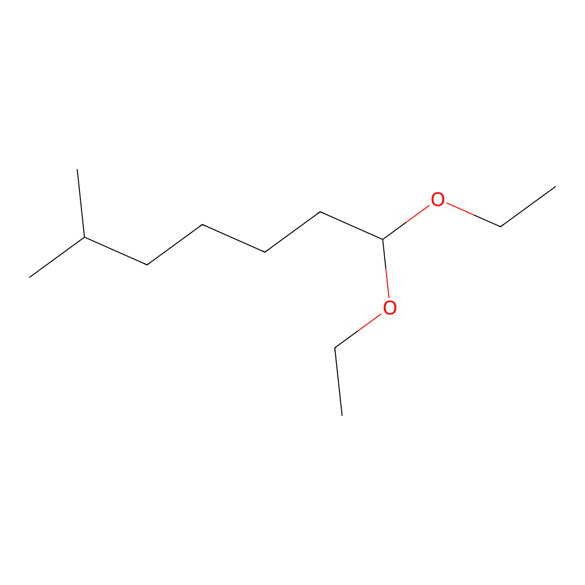 1,1-Diethoxyisooctane molecular structure, CAS 69178-43-4