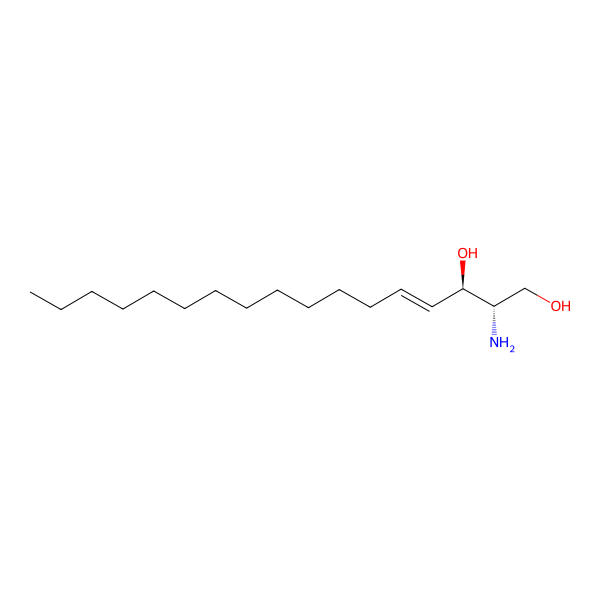 C17 Sphingosine molecular structure, CAS 6918-48-5