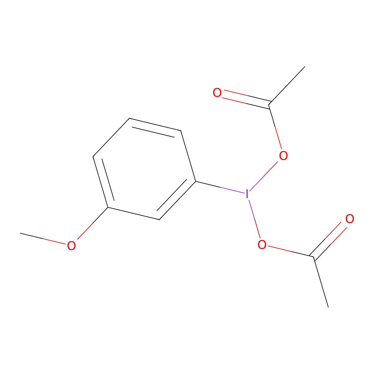 Bis(acetyloxy)(3-methoxyphenyl)-lambda~3~-iodane molecular structure, CAS 69180-50-3