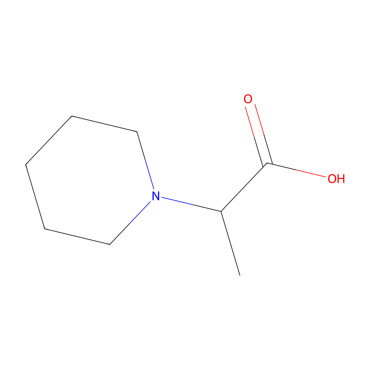 2-Piperidin-1-yl-propionic acid molecular structure, CAS 69181-71-1