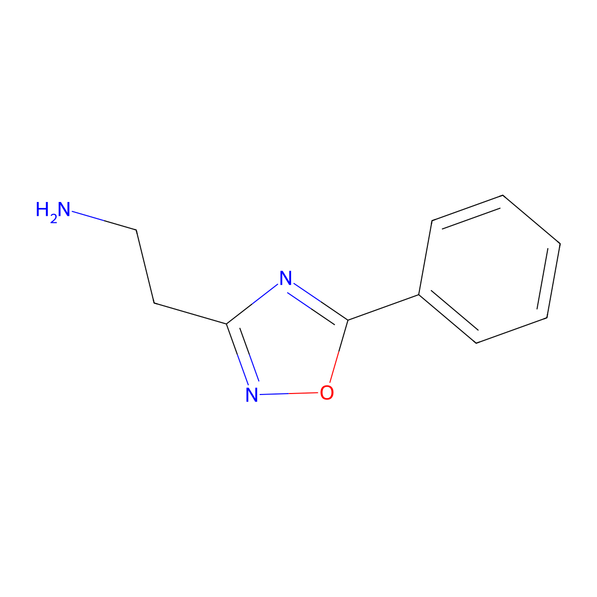 2-(5-Phenyl-1,2,4-oxadiazol-3-yl)ethanamine molecular structure, CAS 691841-02-8