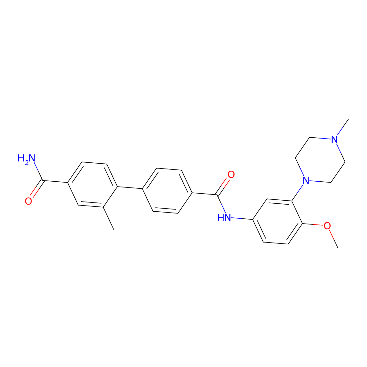 4-[4-[[4-Methoxy-3-(4-methylpiperazin-1-yl)phenyl]carbamoyl]phenyl]-3-methylbenzamide molecular structure, CAS 691846-63-6