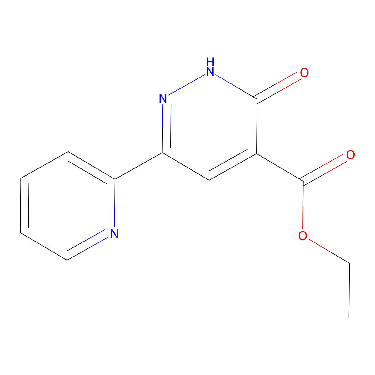 Ethyl 3-oxo-6-(pyridin-2-yl)-2,3-dihydropyridazine-4-carboxylate molecular structure, CAS 691848-85-8