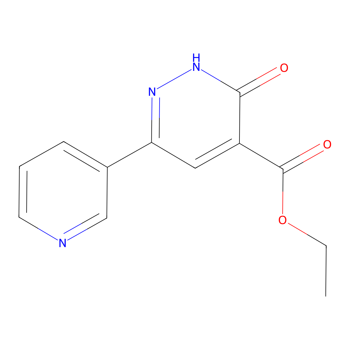 Ethyl 3-oxo-6-(pyridin-3-yl)-2,3-dihydropyridazine-4-carboxylate molecular structure, CAS 691848-95-0