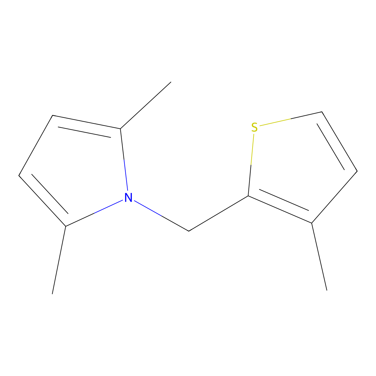 2,5-Dimethyl-1-((3-methylthiophen-2-yl)methyl)-1H-pyrrole molecular structure, CAS 691849-74-8