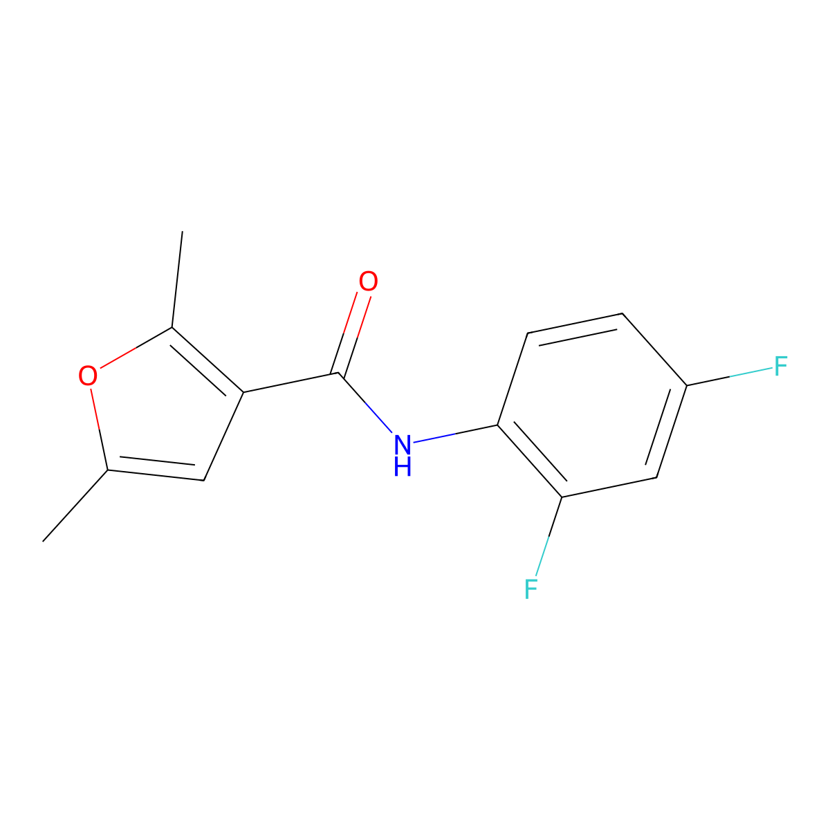 N-(2,4-difluorophenyl)-2,5-dimethylfuran-3-carboxamide molecular structure, CAS 691850-11-0