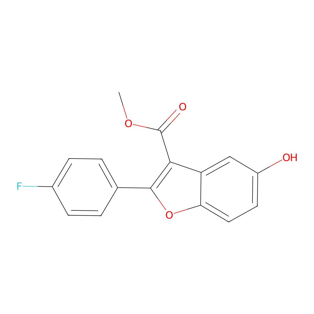 Methyl 2-(4-fluorophenyl)-5-hydroxy-1-benzofuran-3-carboxylate molecular structure, CAS 691856-96-9