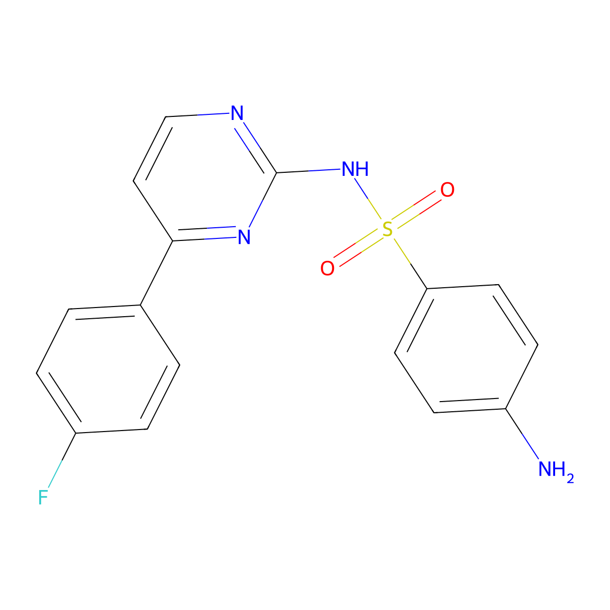 4-amino-N-[4-(4-fluorophenyl)-2-pyrimidinyl]benzenesulfonamide molecular structure, CAS 691858-18-1