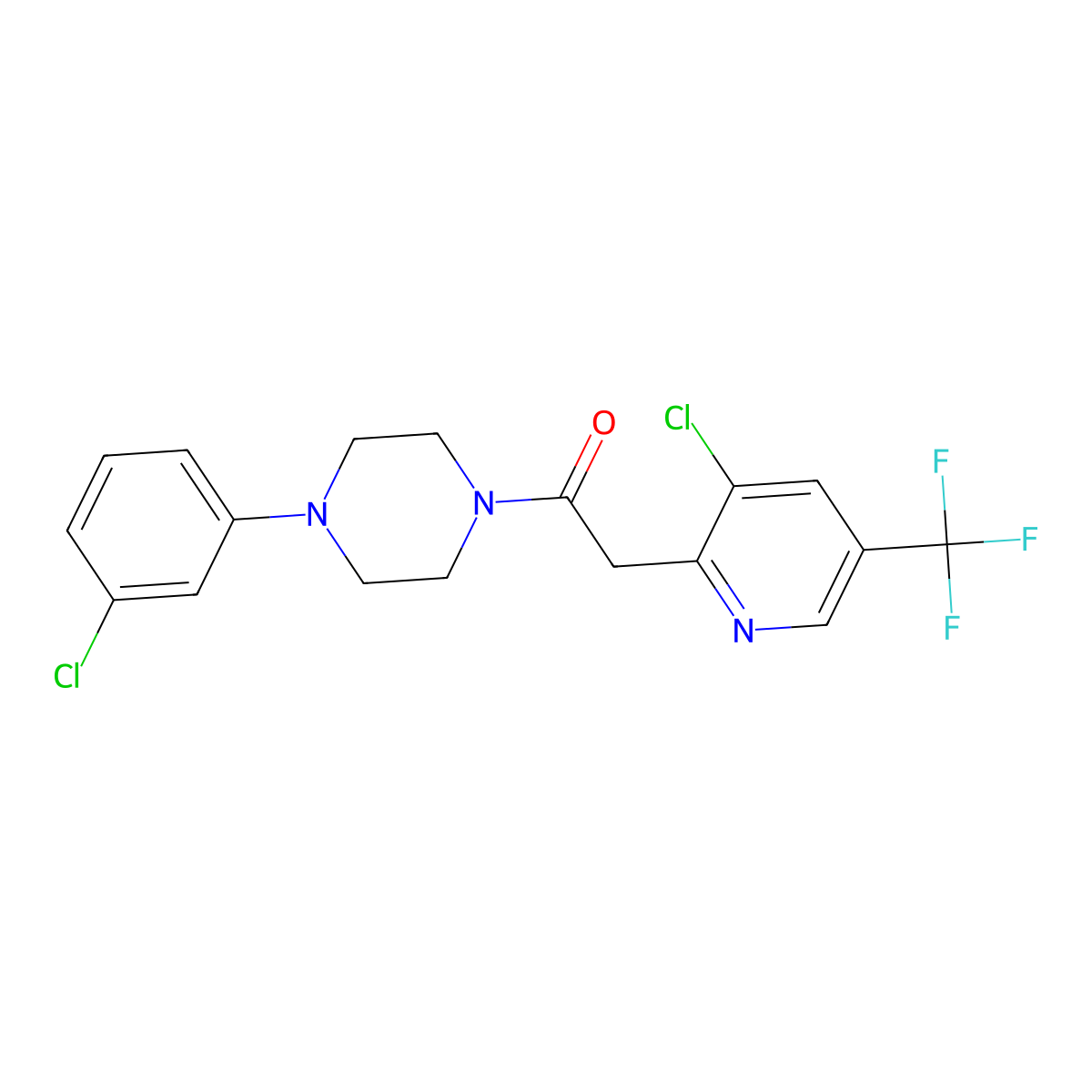 1-[4-(3-Chlorophenyl)piperazino]-2-[3-chloro-5-(trifluoromethyl)-2-pyridinyl]-1-ethanone molecular structure, CAS 691858-21-6