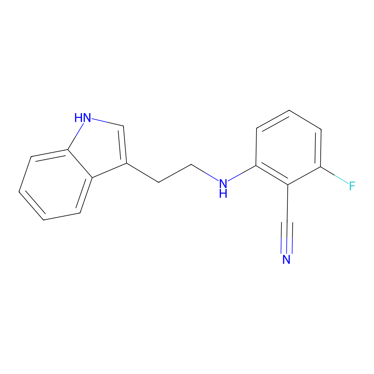 2-fluoro-6-{[2-(1H-indol-3-yl)ethyl]amino}benzenecarbonitrile molecular structure, CAS 691858-22-7