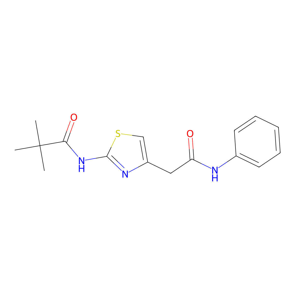 N-(4-(2-oxo-2-(phenylamino)ethyl)thiazol-2-yl)pivalamide molecular structure, CAS 69186-39-6