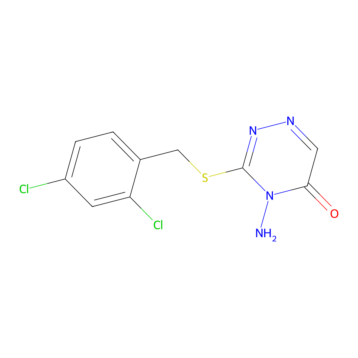4-amino-3-((2,4-dichlorobenzyl)thio)-1,2,4-triazin-5(4H)-one molecular structure, CAS 691860-49-8