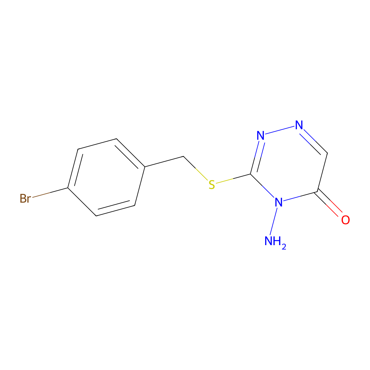 4-Amino-3-{[(4-bromophenyl)methyl]sulfanyl}-4,5-dihydro-1,2,4-triazin-5-one molecular structure, CAS 691860-50-1