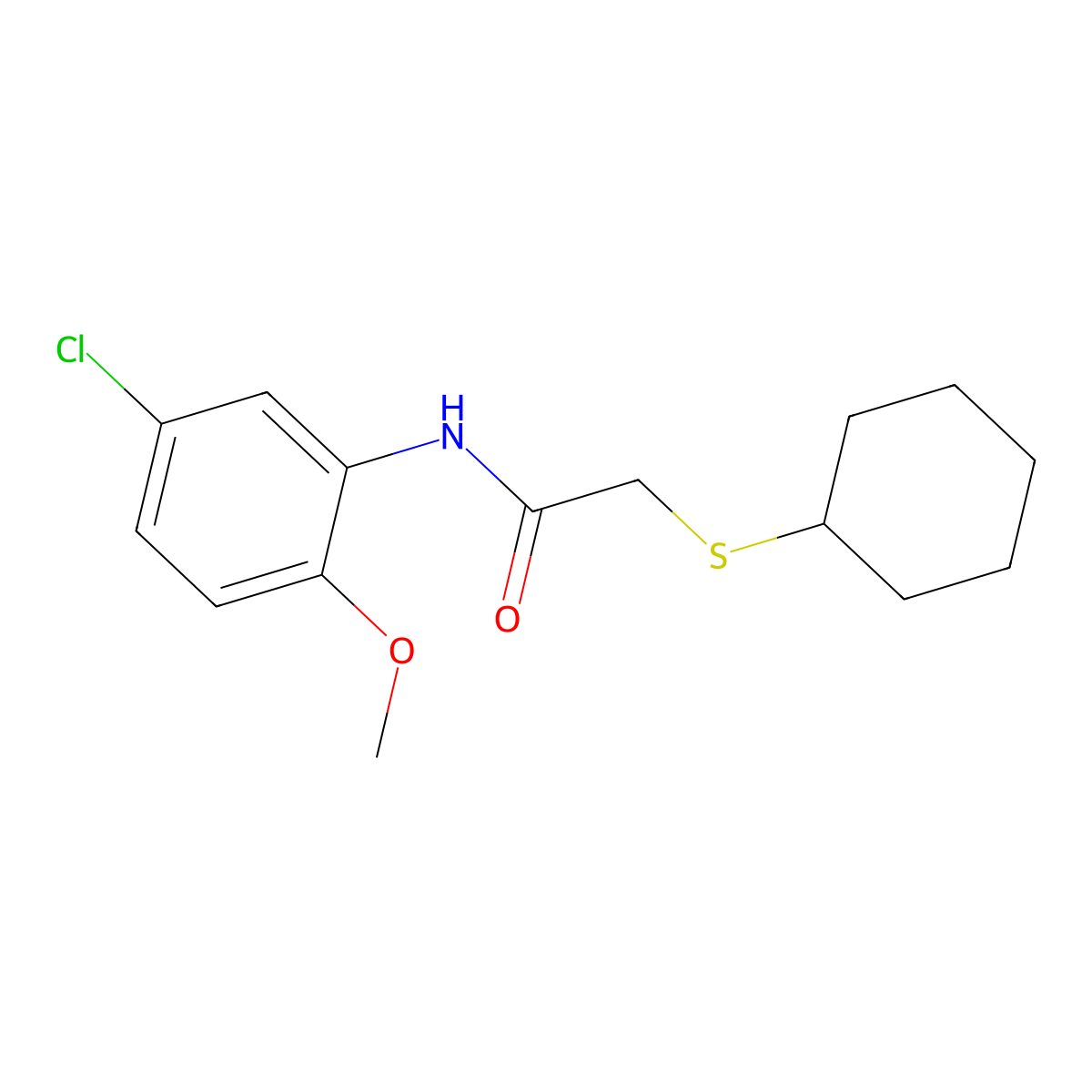 N-(5-chloro-2-methoxyphenyl)-2-cyclohexylsulfanylacetamide molecular structure, CAS 691860-63-6