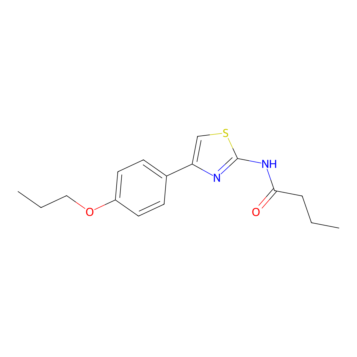 N-[4-(4-propoxyphenyl)-1,3-thiazol-2-yl]butanamide molecular structure, CAS 691860-68-1