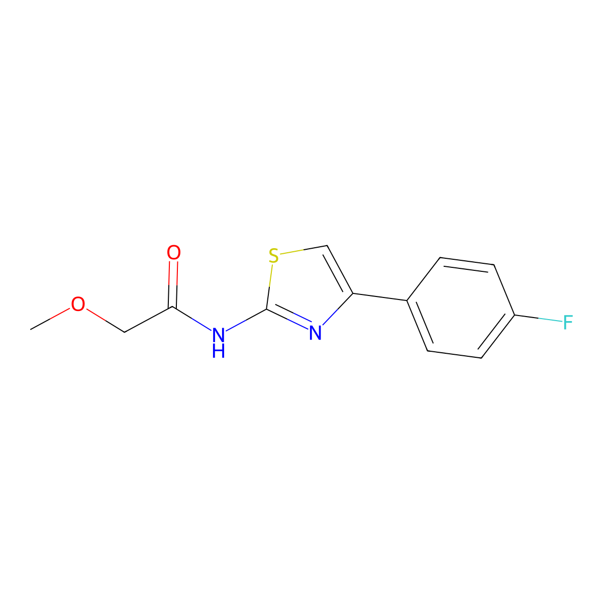 N-[4-(4-fluorophenyl)-1,3-thiazol-2-yl]-2-methoxyacetamide molecular structure, CAS 691860-73-8