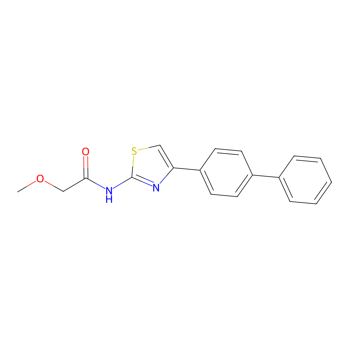 N-(4-Biphenyl-4-yl-thiazol-2-yl)-2-methoxy-acetamide molecular structure, CAS 691860-74-9