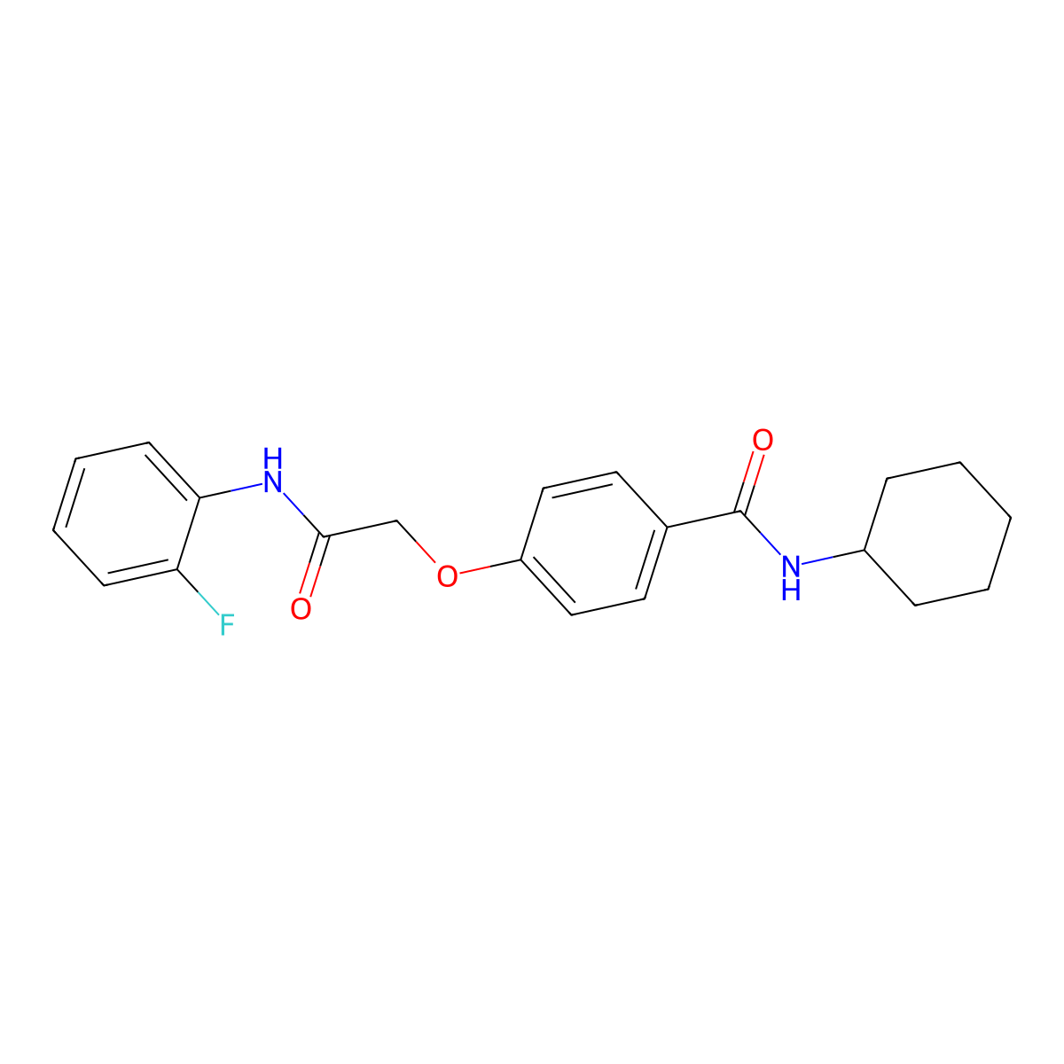 N-cyclohexyl-4-[2-(2-fluoroanilino)-2-oxoethoxy]benzamide molecular structure, CAS 691861-72-0
