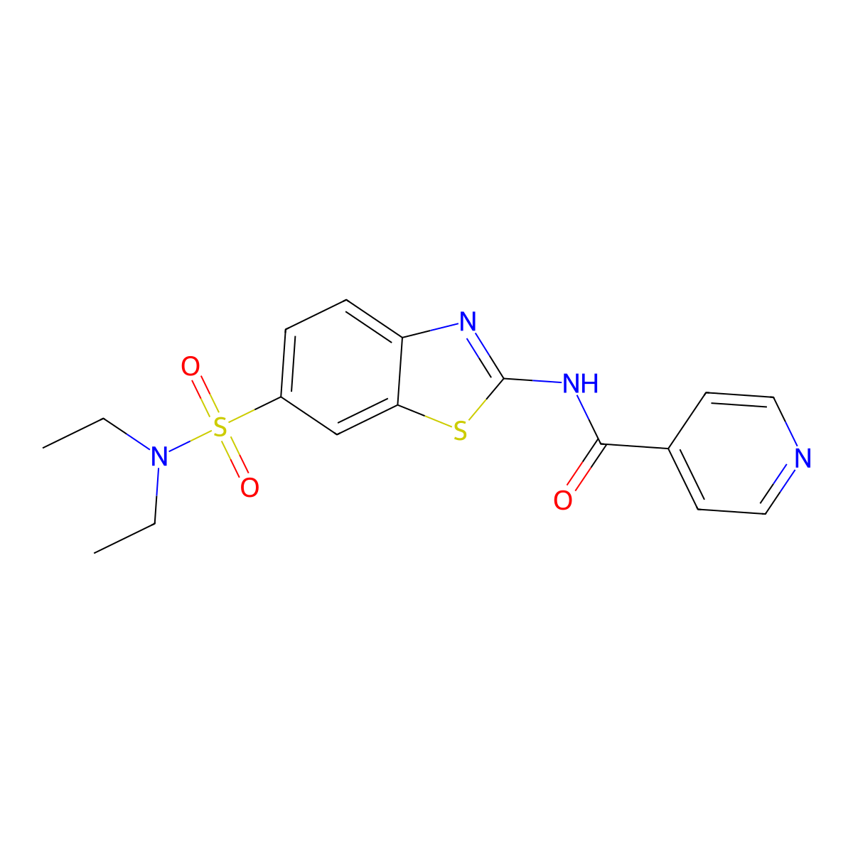 N-[6-(diethylsulfamoyl)-1,3-benzothiazol-2-yl]pyridine-4-carboxamide molecular structure, CAS 691867-36-4
