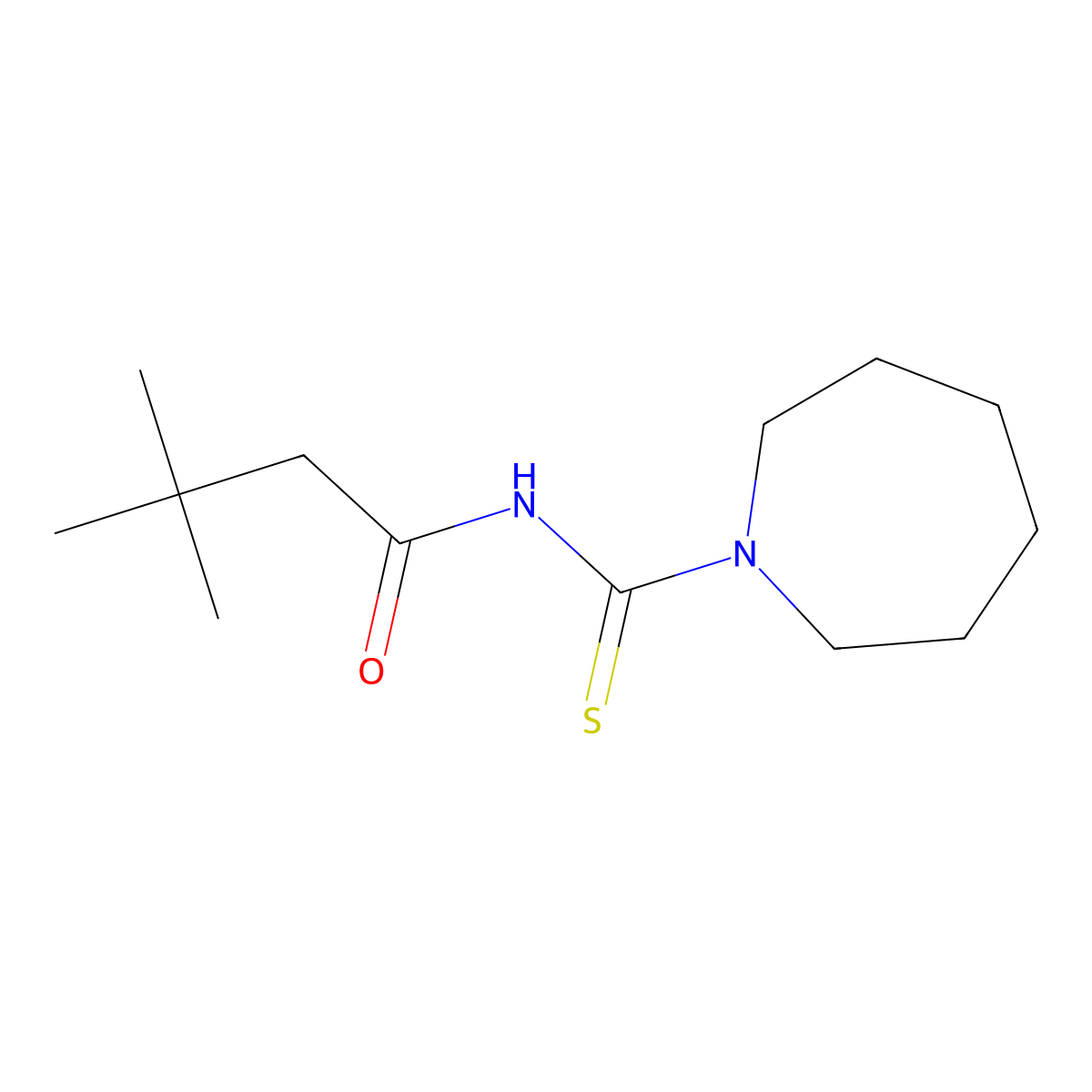 N-(azepane-1-carbothioyl)-3,3-dimethylbutanamide molecular structure, CAS 691867-46-6