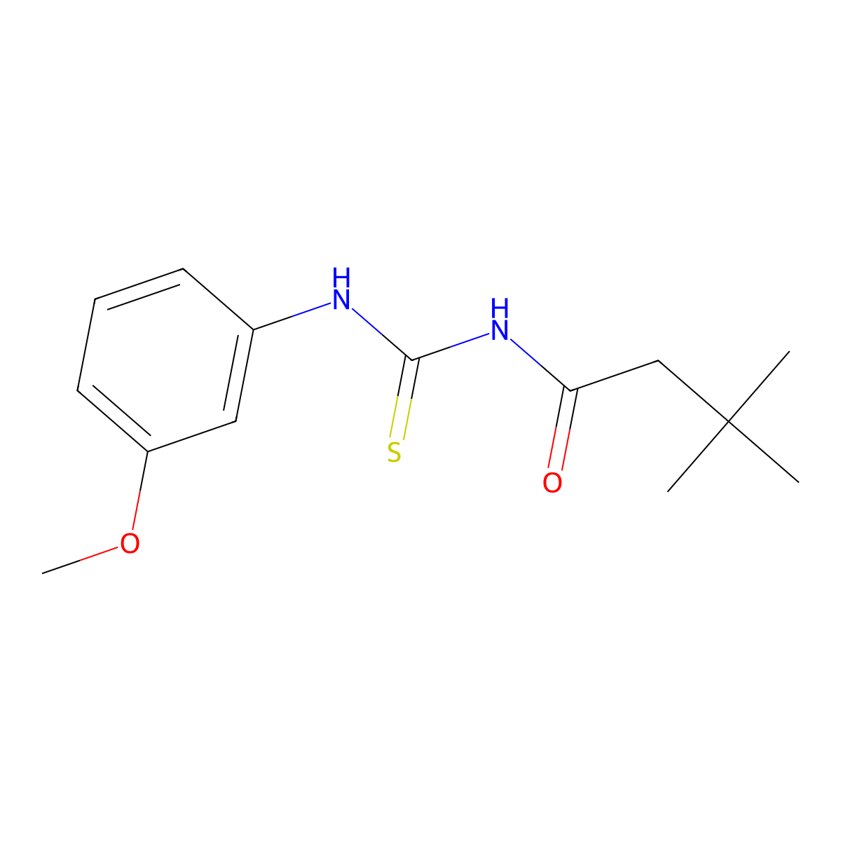 N-[(3-methoxyphenyl)carbamothioyl]-3,3-dimethylbutanamide molecular structure, CAS 691867-50-2
