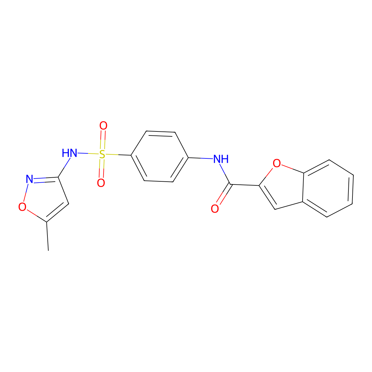 N-[4-[(5-methyl-1,2-oxazol-3-yl)sulfamoyl]phenyl]-1-benzofuran-2-carboxamide molecular structure, CAS 691867-94-4