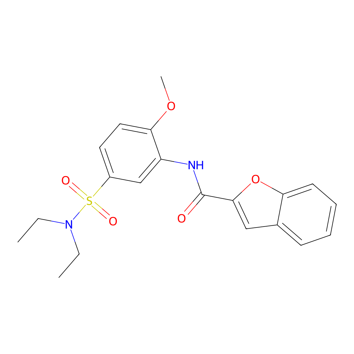 N-[5-(diethylsulfamoyl)-2-methoxyphenyl]-1-benzofuran-2-carboxamide molecular structure, CAS 691867-96-6