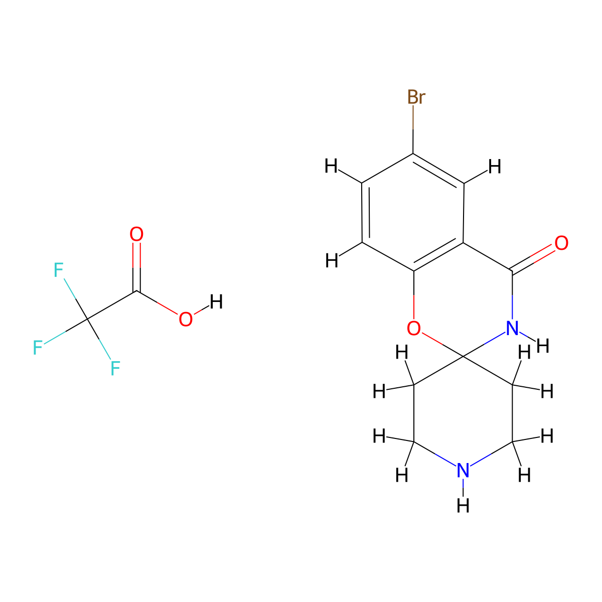 6-Bromospiro[benzo[e][1,3]oxazine-2,4'-piperidin]-4(3H)-one 2,2,2-trifluoroacetate molecular structure, CAS 691868-46-9