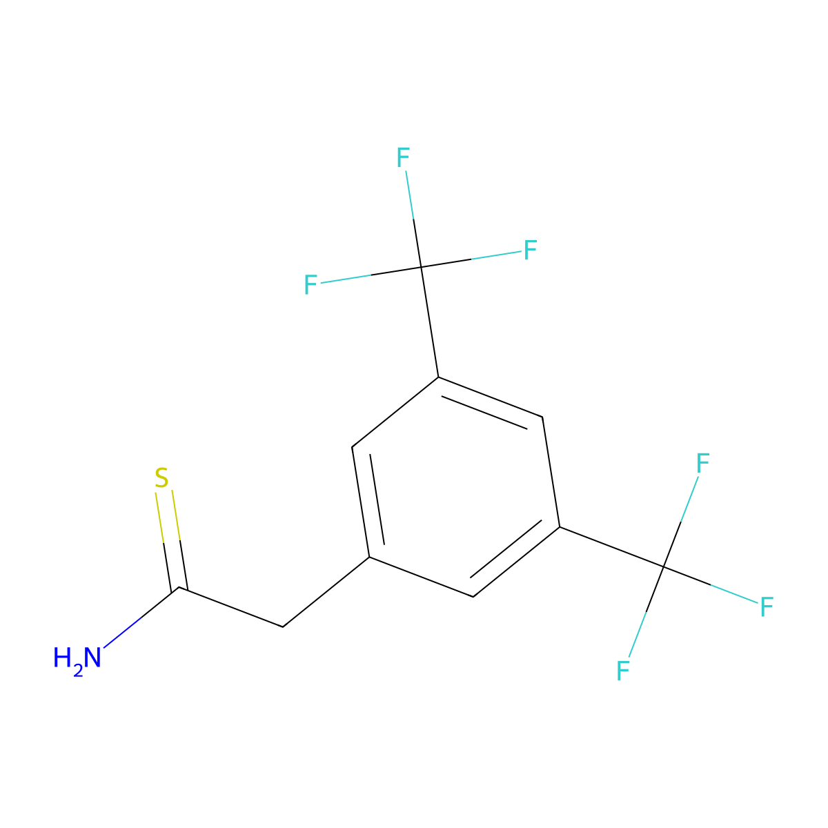 3,5-Bis(trifluoromethyl)benzeneethanethioamide molecular structure, CAS 691868-49-2
