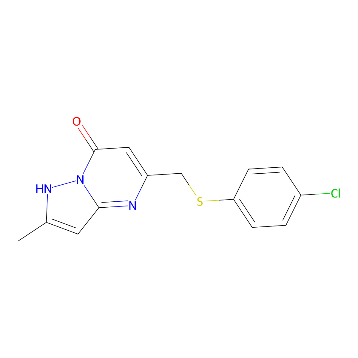 5-{[(4-Chlorophenyl)sulfanyl]methyl}-2-methylpyrazolo[1,5-a]pyrimidin-7-ol molecular structure, CAS 691868-61-8