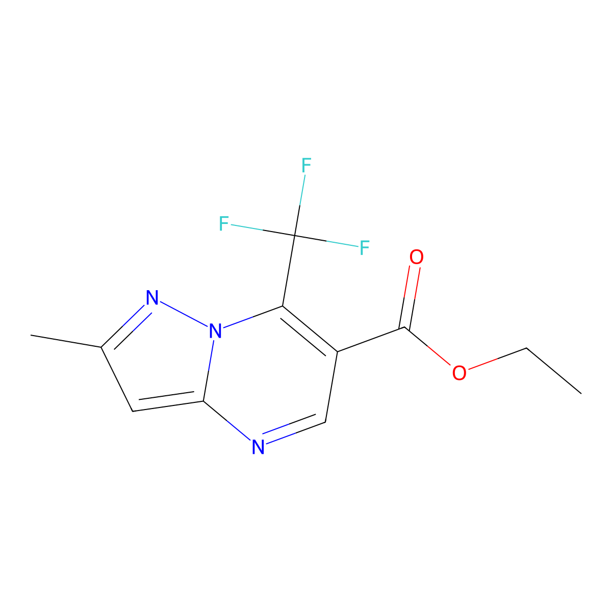 Ethyl 2-methyl-7-(trifluoromethyl)pyrazolo[1,5-a]pyrimidine-6-carboxylate molecular structure, CAS 691868-72-1