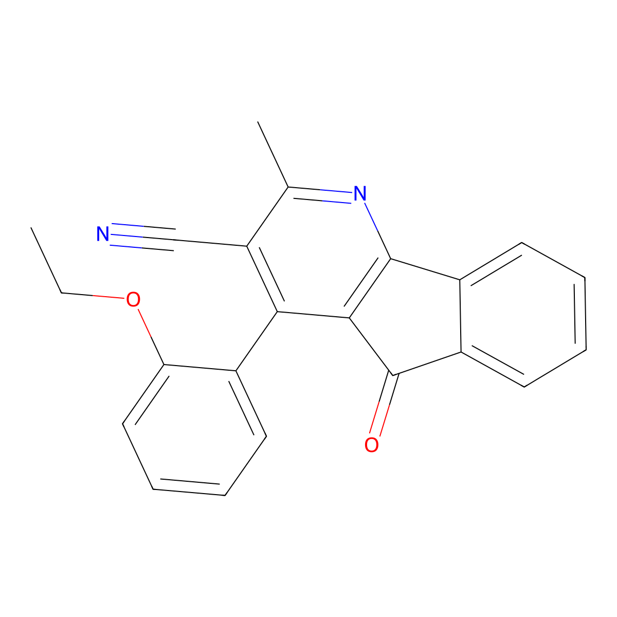 4-(2-ethoxyphenyl)-2-methyl-5-oxo-5H-indeno[1,2-b]pyridine-3-carbonitrile molecular structure, CAS 691868-78-7