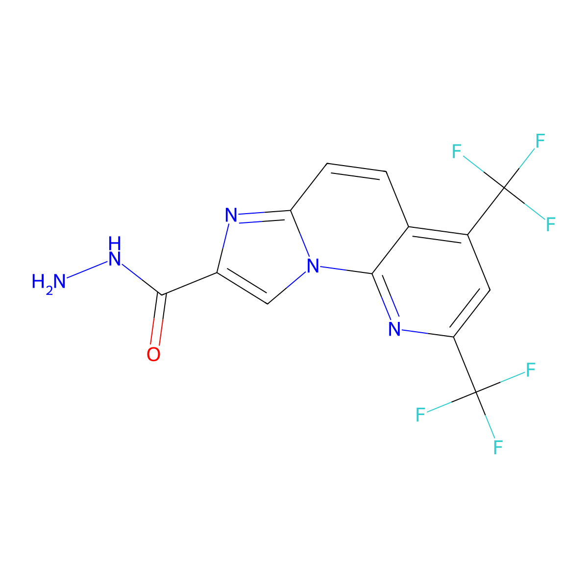 2,4-Bis(trifluoromethyl)imidazo[1,2-a][1,8]naphthyridine-8-carbohydrazide molecular structure, CAS 691868-81-2