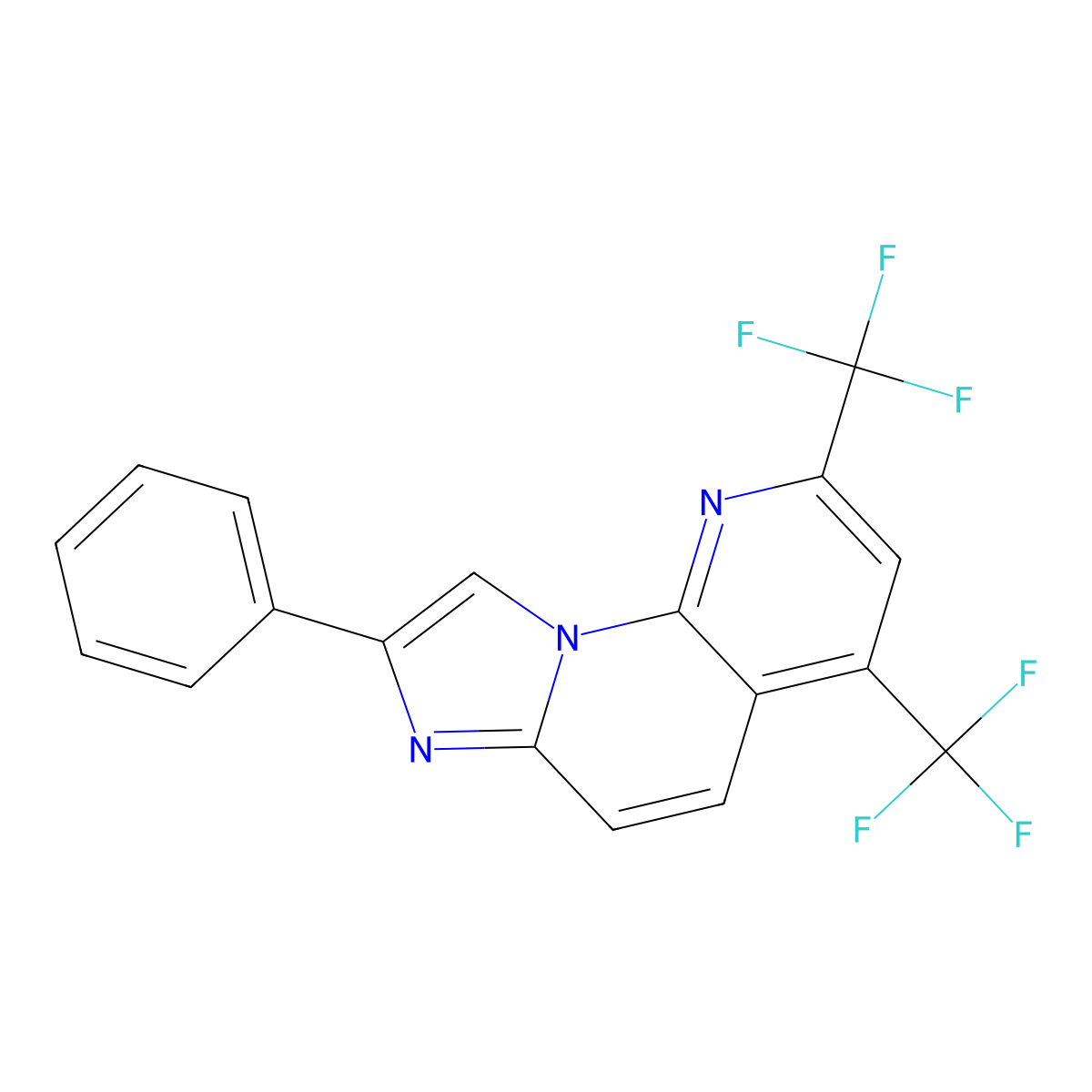 8-Phenyl-2,4-bis(trifluoromethyl)imidazo[1,2-a][1,8]naphthyridine molecular structure, CAS 691868-84-5