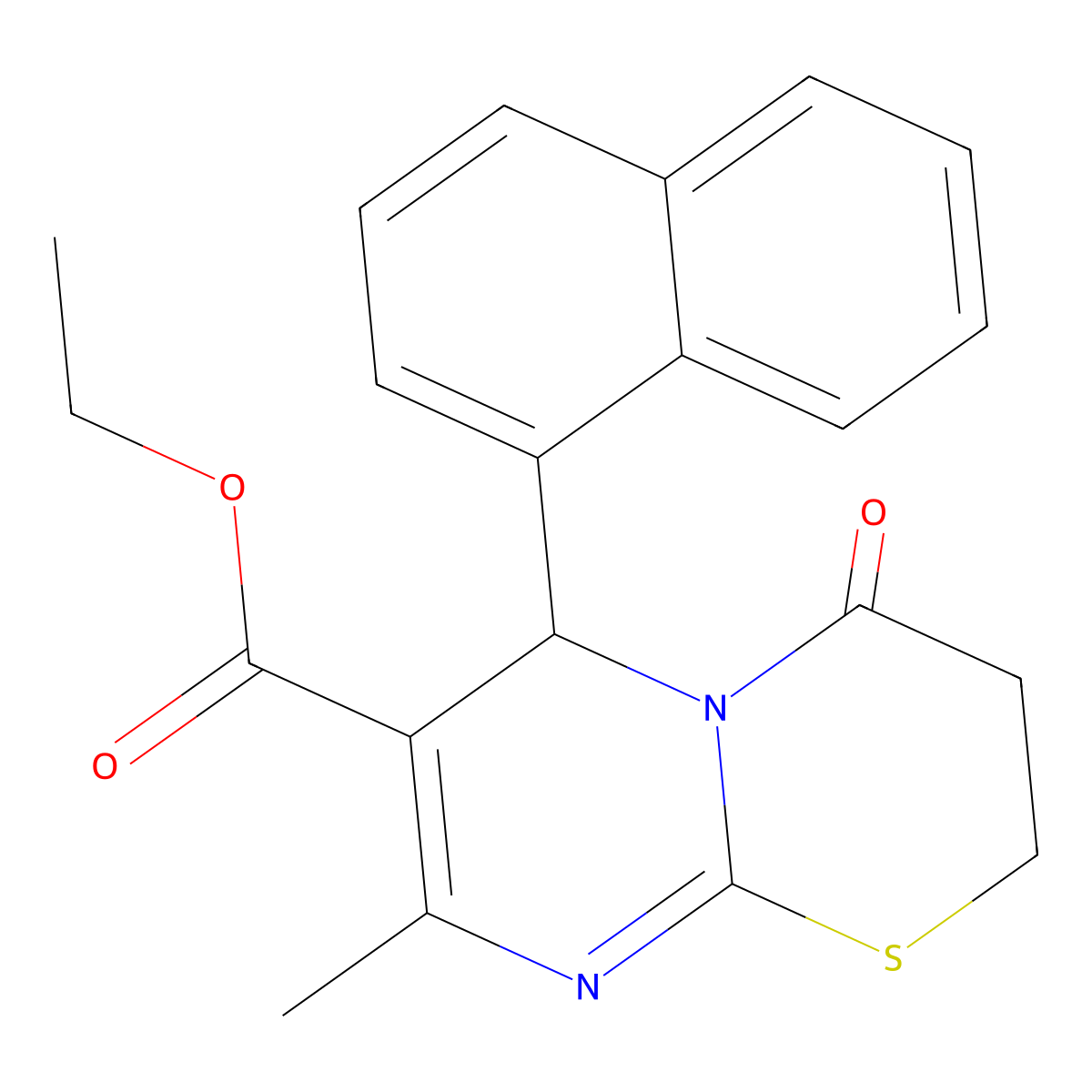 ethyl 8-methyl-6-(1-naphthyl)-4-oxo-3,4-dihydro-2H,6H-pyrimido[2,1-b][1,3]thiazine-7-carboxylate molecular structure, CAS 691868-90-3