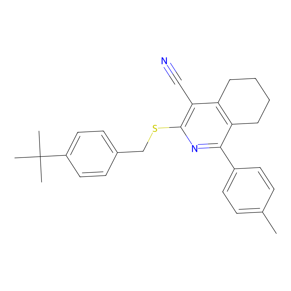 3-{[4-(Tert-butyl)benzyl]sulfanyl}-1-(4-methylphenyl)-5,6,7,8-tetrahydro-4-isoquinolinecarbonitrile molecular structure, CAS 691868-95-8